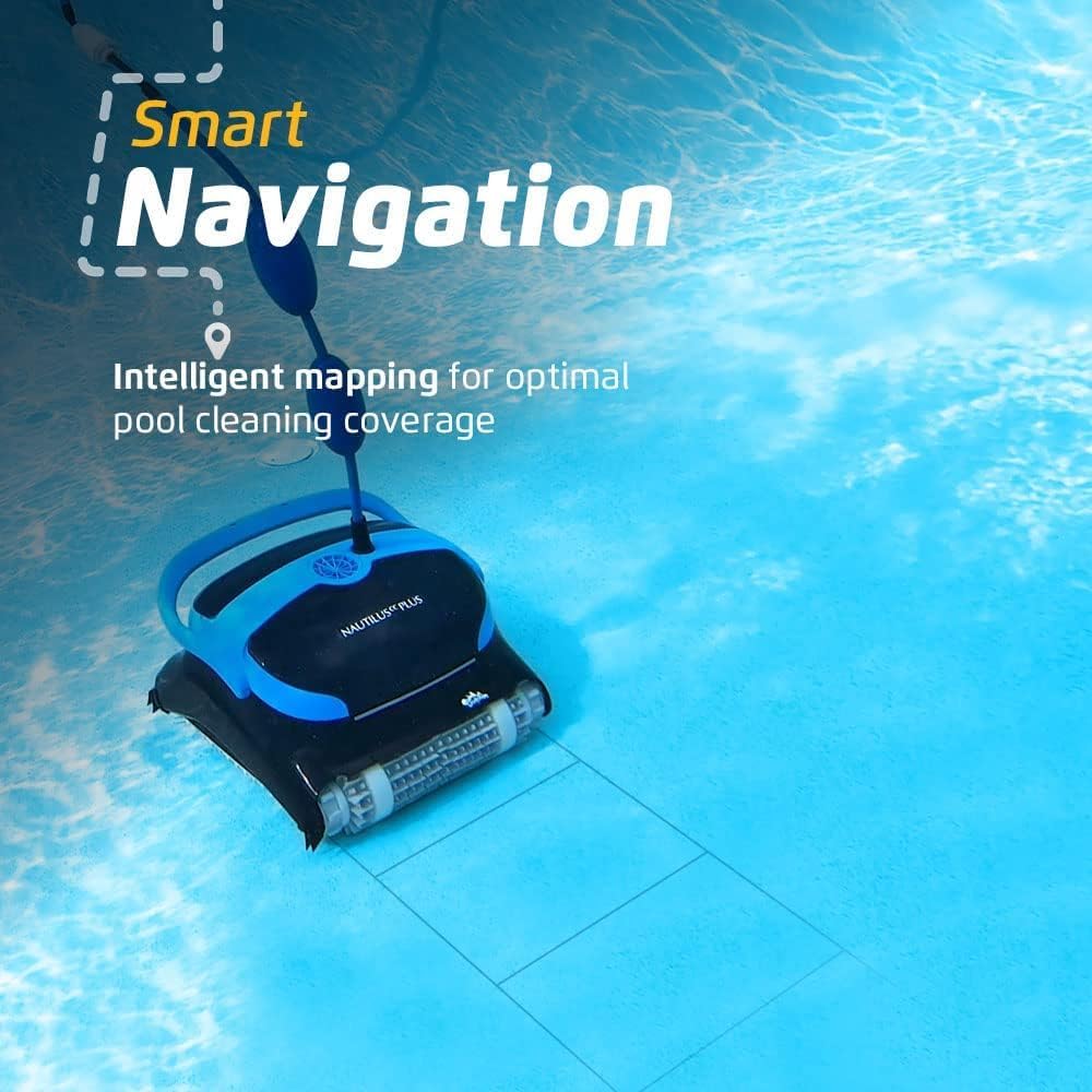 Wi-Fi Automatic Robotic Pool Vacuum Cleaner, Always Cleaning, Never Charging, with Wall Climbing Scrubber Brush, Ideal for In-Ground Pools up to 50 FT in Length