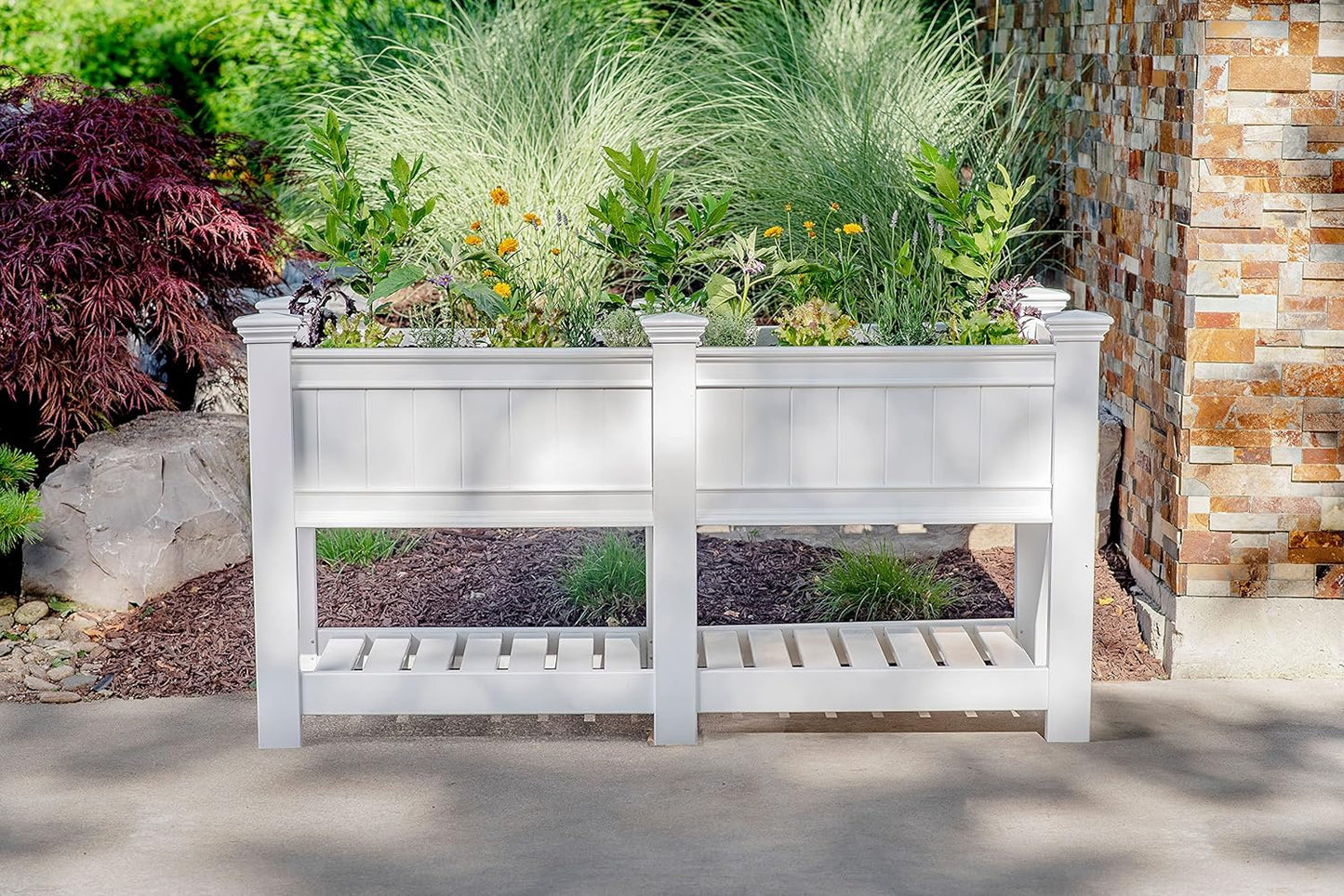 68.5"W x 24"L Vinyl Raised Planter with Extension Kit