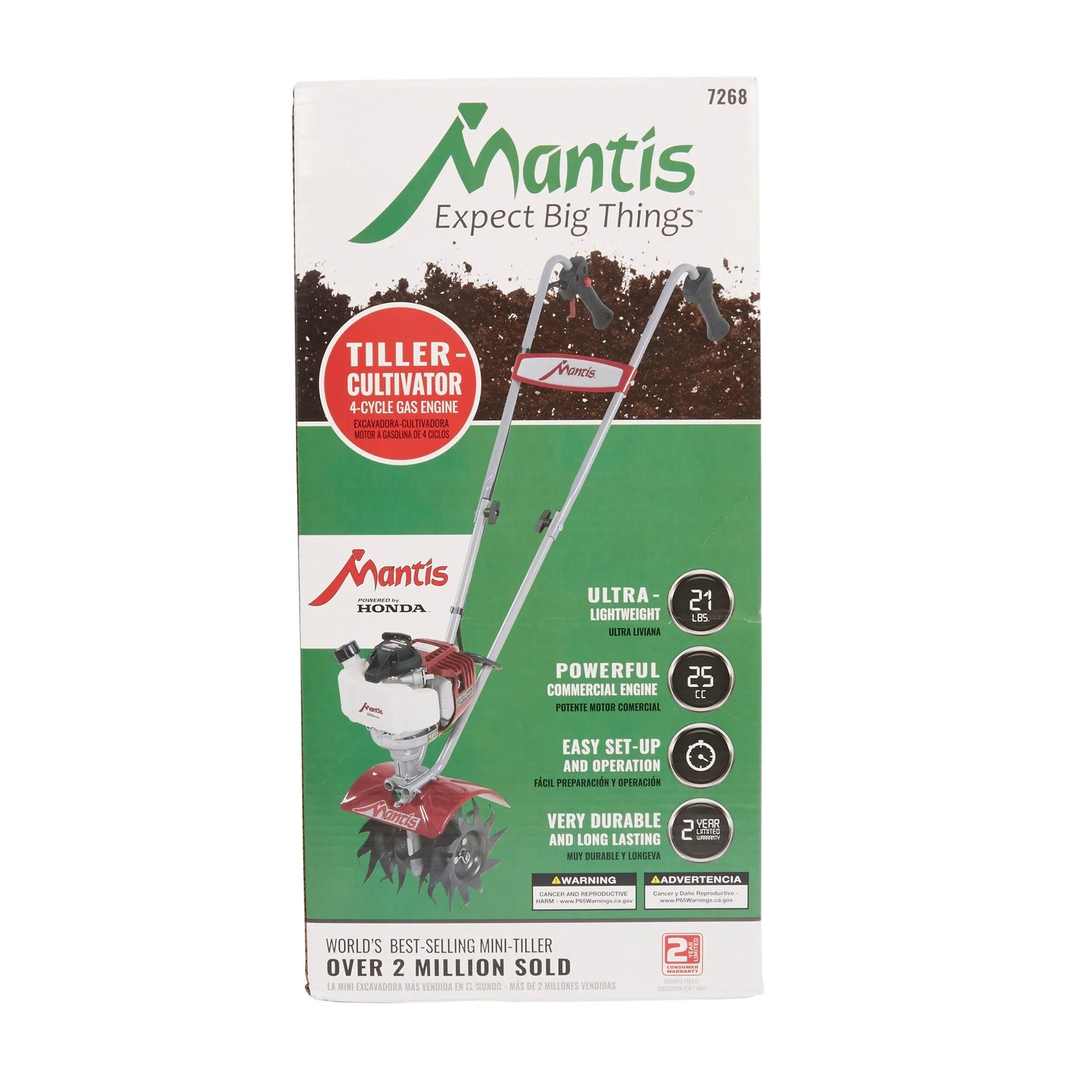 7268 Mini-Tiller/Cultivator 25-cc 9-in Front-Tine Forward-rotating Tiller