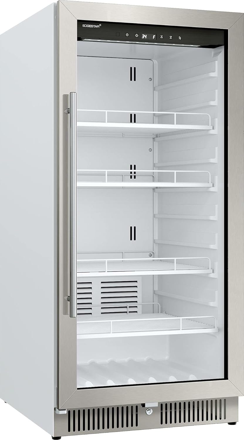 22" Wide 10.1 Cu. Ft. Commercial Beverage Merchandiser – Stainless Steel, Temp Alarm, Reversible Door