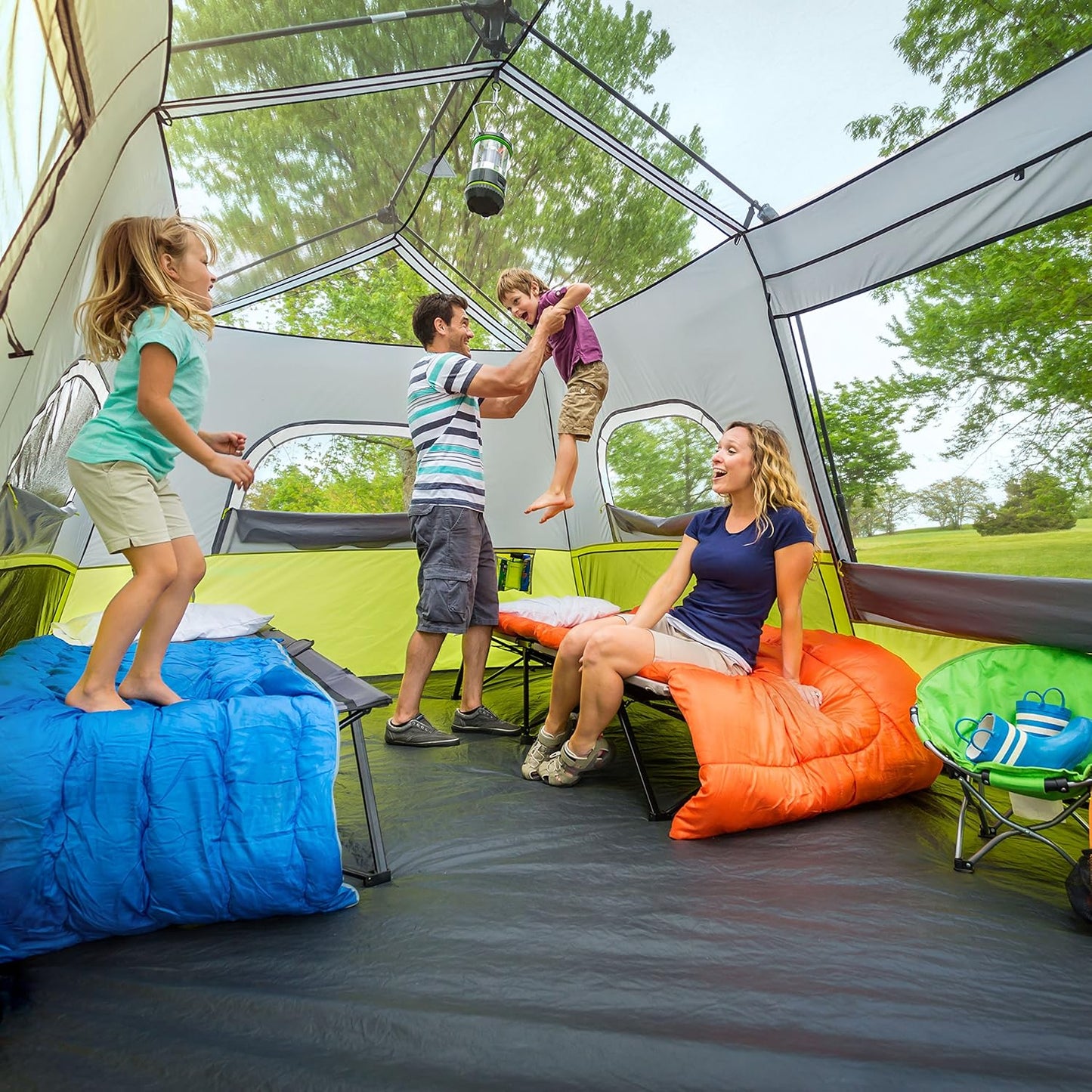 9 Person Instant Cabin Tent - 14' x 9', Green