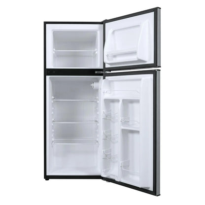 4.6. Cu ft Two Door Mini Refrigerator with Freezer, Stainless Steel