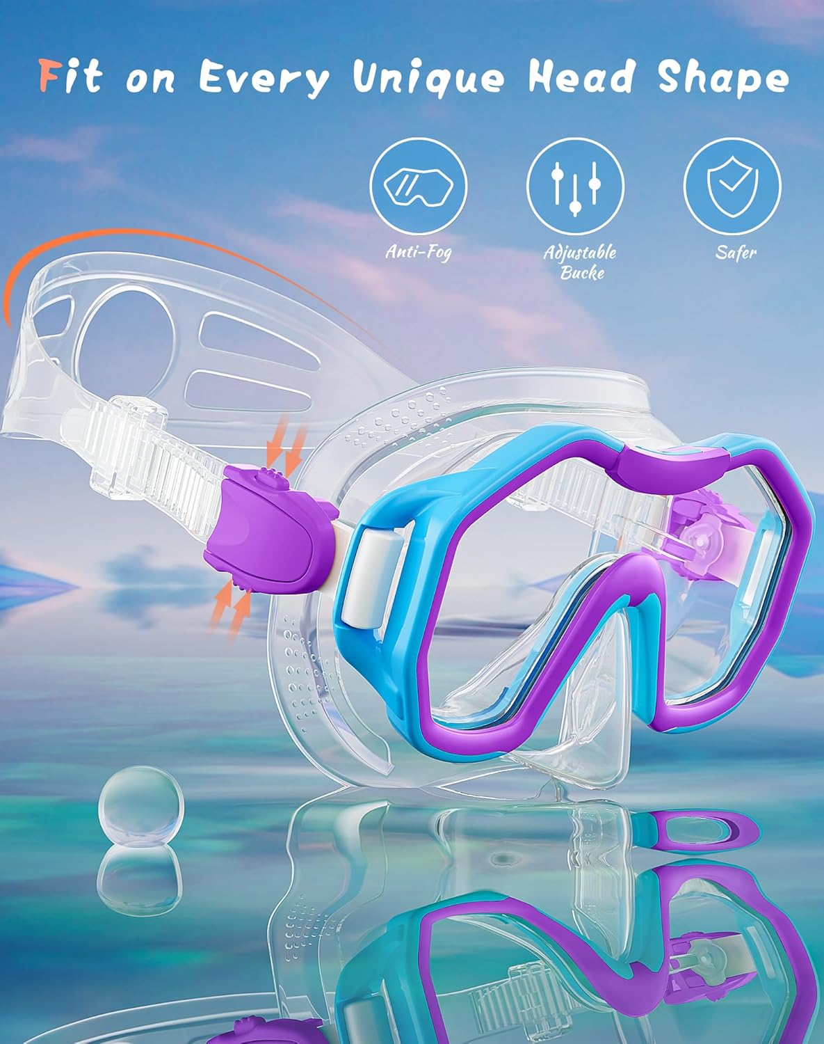 Snorkeling Gear for Adults, Dry-Top Snorkel Set, 180°Panoramic Wide View Diving Mask Breathing Freely Snorkel Mask for Snorkeling Scuba Diving Swimming Travel