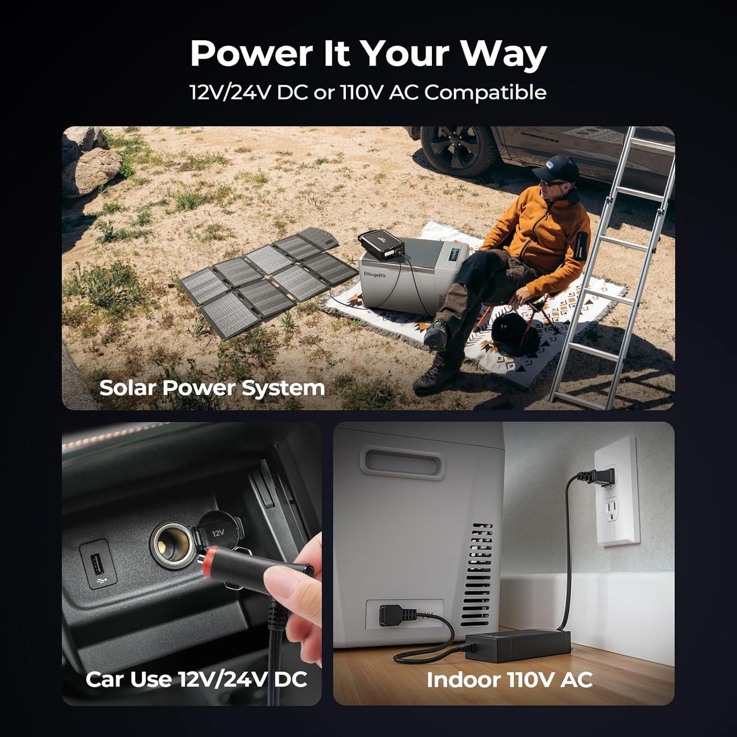 12 Volt Refrigerator 12V Car Fridge 23 Quart Portable Freezer Compressor Cooler 12/24V DC 110~240 Volt AC for Truck Van RV Camper SUV Travel Camping Road Trips Tailgating -7℉~50℉