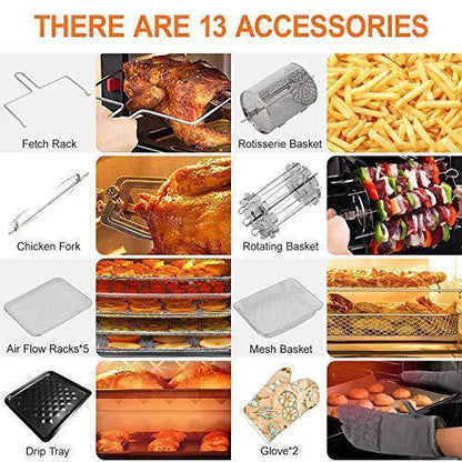 10-in-1 Air Fryer Oven, 20 Quart Airfryer Toaster Oven Combo, 1800W Large Air Fryers, Convection Toaster Oven with Rotisserie Dehydrator.