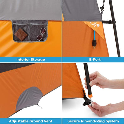 Straight Wall Cabin Tents | 10 Person / 11 Person / 12 Person Large Multi Room Family Tents for Car Camping & Outdoor Adventures