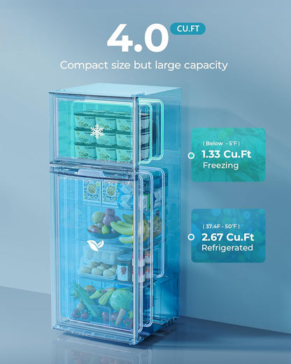3.2 Cu.Ft Mini Fridge with Freezer – 2-Door Compact Refrigerator for Bedroom, Dorm, Office or Apartment, Silver3.2 Cu.Ft Mini Fridge with Freezer – 2-Door Compact Refrigerator for Bedroom, Dorm, Office or Apartment, Silver