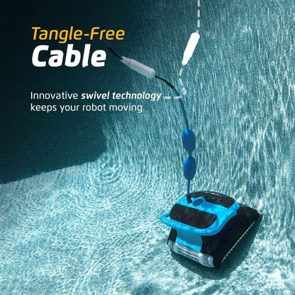 Wi-Fi Automatic Robotic Pool Vacuum Cleaner, Always Cleaning, Never Charging, with Wall Climbing Scrubber Brush, Ideal for In-Ground Pools up to 50 FT in Length