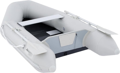 7.5ft Inflatable Dinghy Boat, 2 Person 660lb Transom Sport Tender Boat with Pump Aluminum Oars Floor, Heavy Duty Inflatable Raft Kayak for Adults