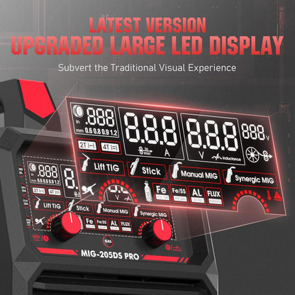 135Amp MIG Welder,110V Flux Core Welder Flux Core MIG/Lift TIG/Stick 3-in-1 Large LED Digital Display Welding Machine IGBT Inverter Welder FLUX-135PRO