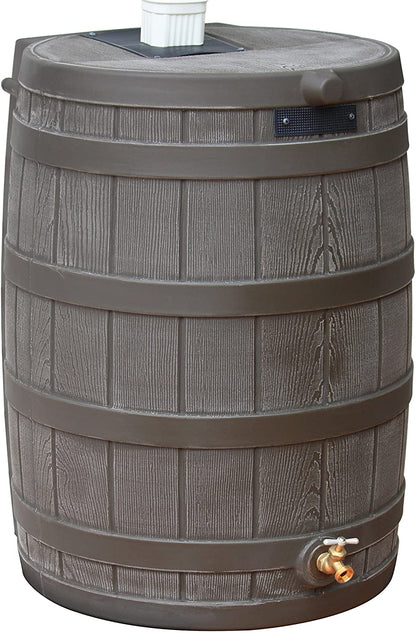 50 Gallon Plastic Outdoor Home Rain Barrel Water Storage Collector
