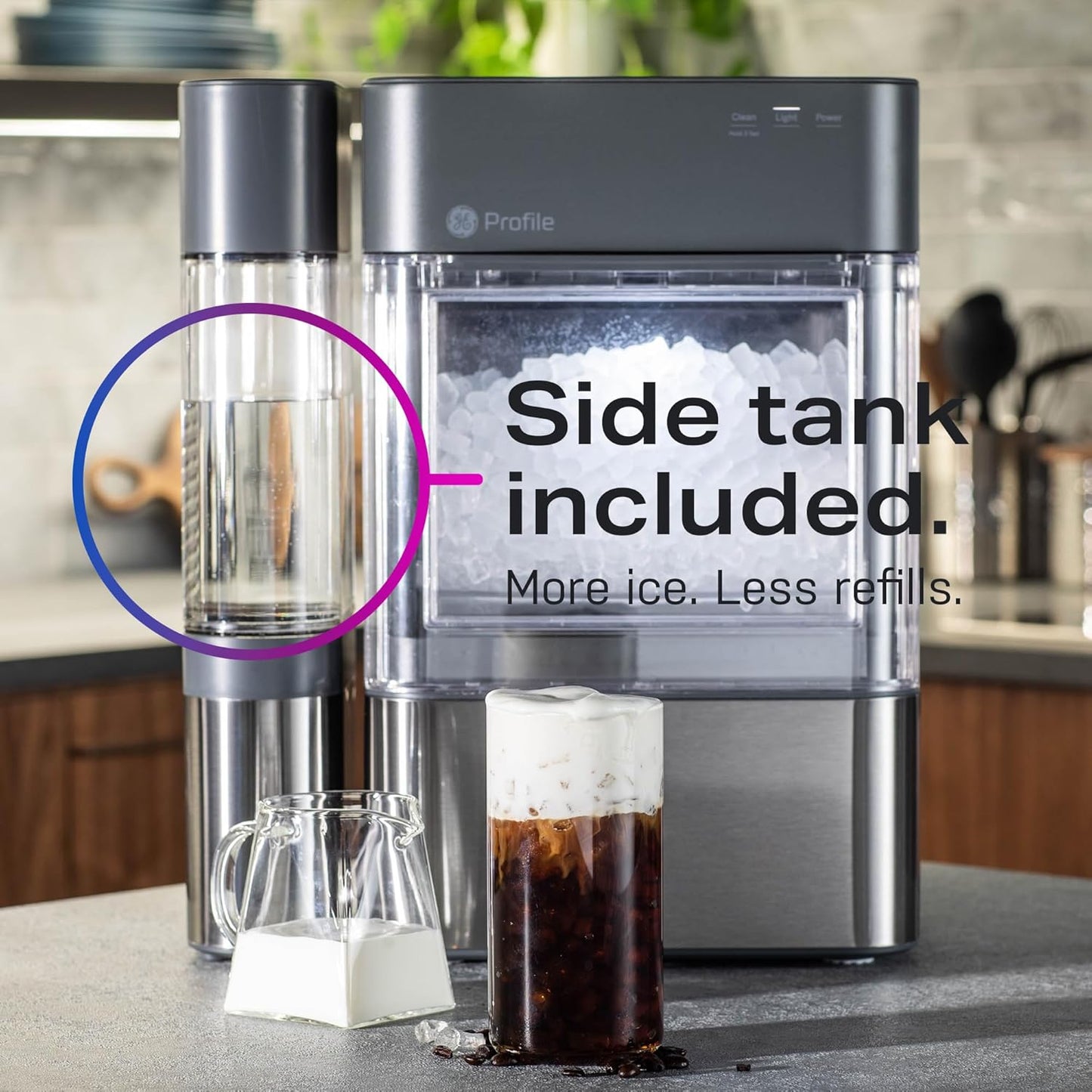2.0 with 0.75 Gallon Tank, Chewable Crunchable Countertop Nugget Ice Maker, Scoop included, 38 lbs in 24 hours, Pellet Ice Machine with WiFi & Smart Connected, Stainless Steel