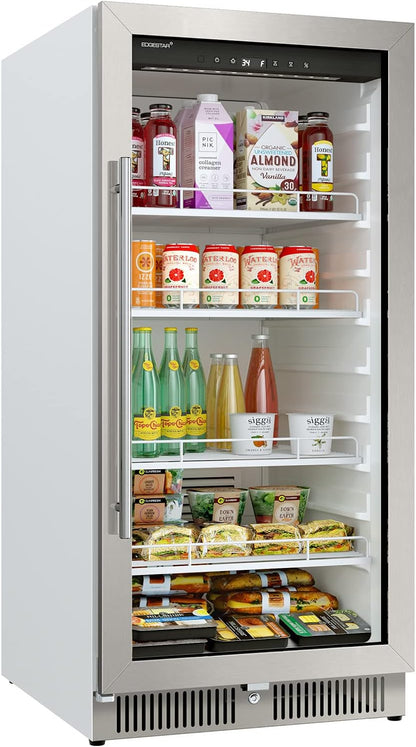 22" Wide 10.1 Cu. Ft. Commercial Beverage Merchandiser – Stainless Steel, Temp Alarm, Reversible Door