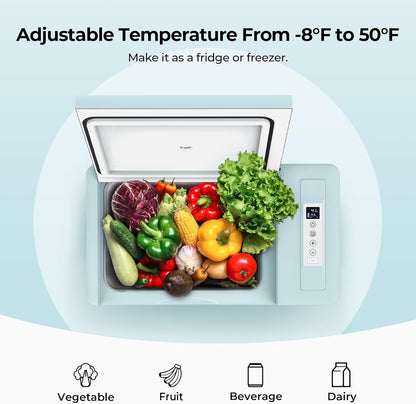 12 Volt Refrigerator 12V Car Fridge 23 Quart Portable Freezer Compressor Cooler 12/24V DC 110~240 Volt AC for Truck Van RV Camper SUV Travel Camping Road Trips Tailgating -7℉~50℉