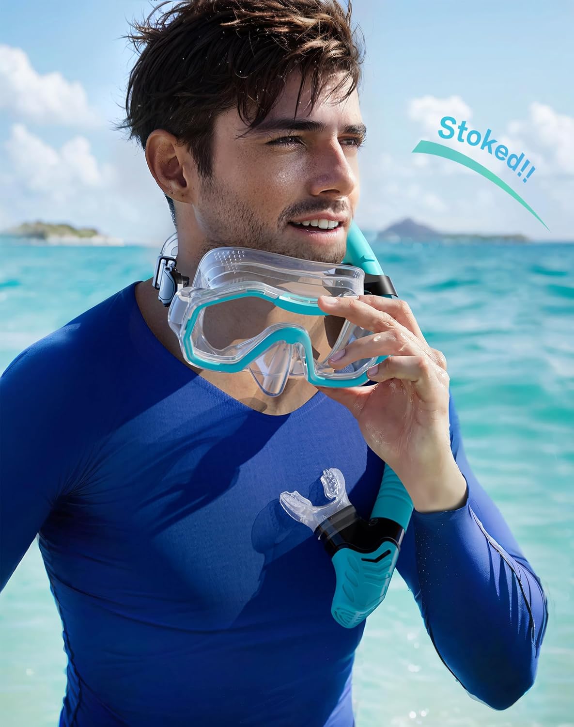 Snorkeling Gear for Adults, Dry-Top Snorkel Set, 180°Panoramic Wide View Diving Mask Breathing Freely Snorkel Mask for Snorkeling Scuba Diving Swimming Travel