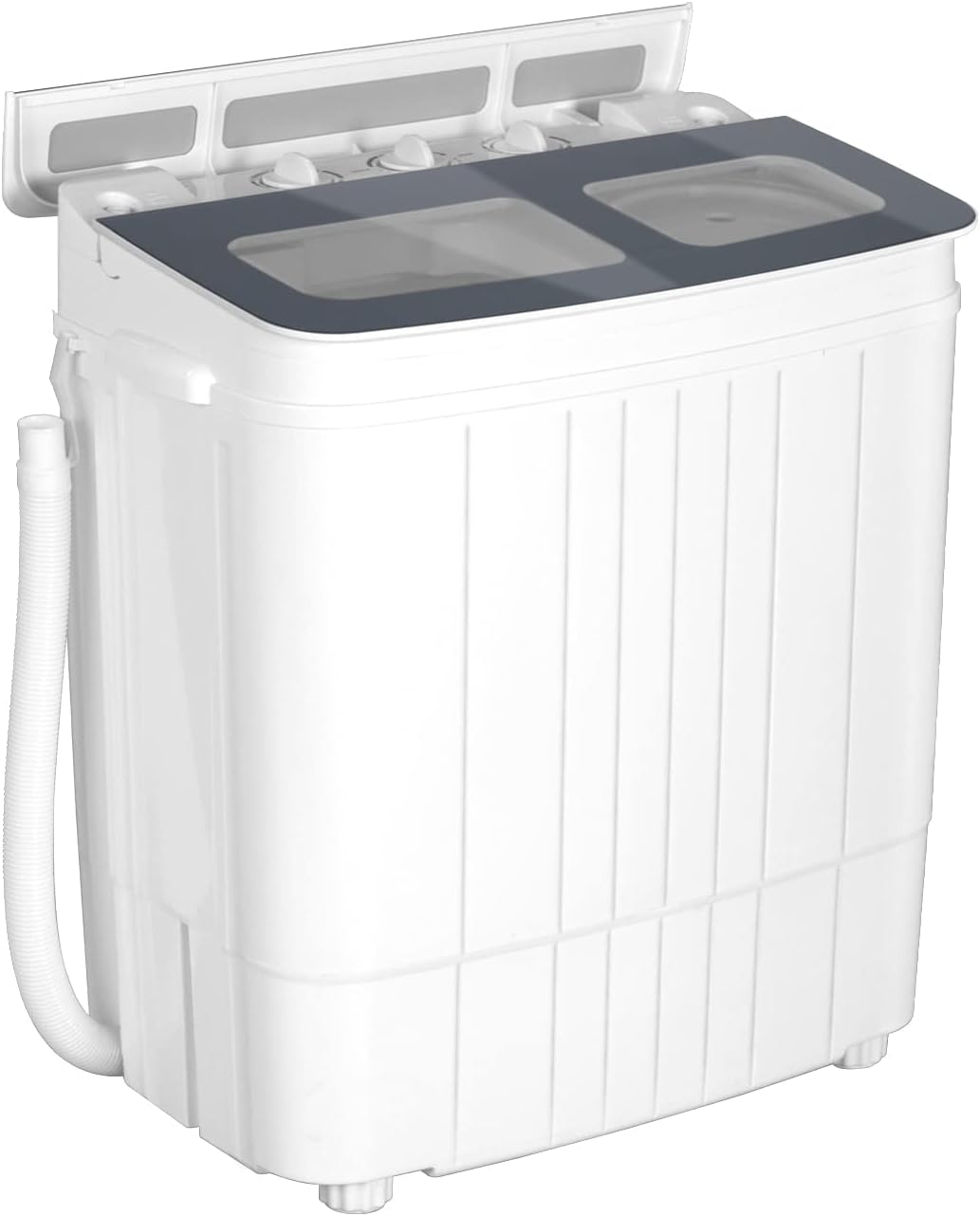 Portable Washing Machine - 14.5 lbs Mini Twin Tub Washer & Spin Dryer for Apartments, Dorms, RVs, Camping - Gray/Blue