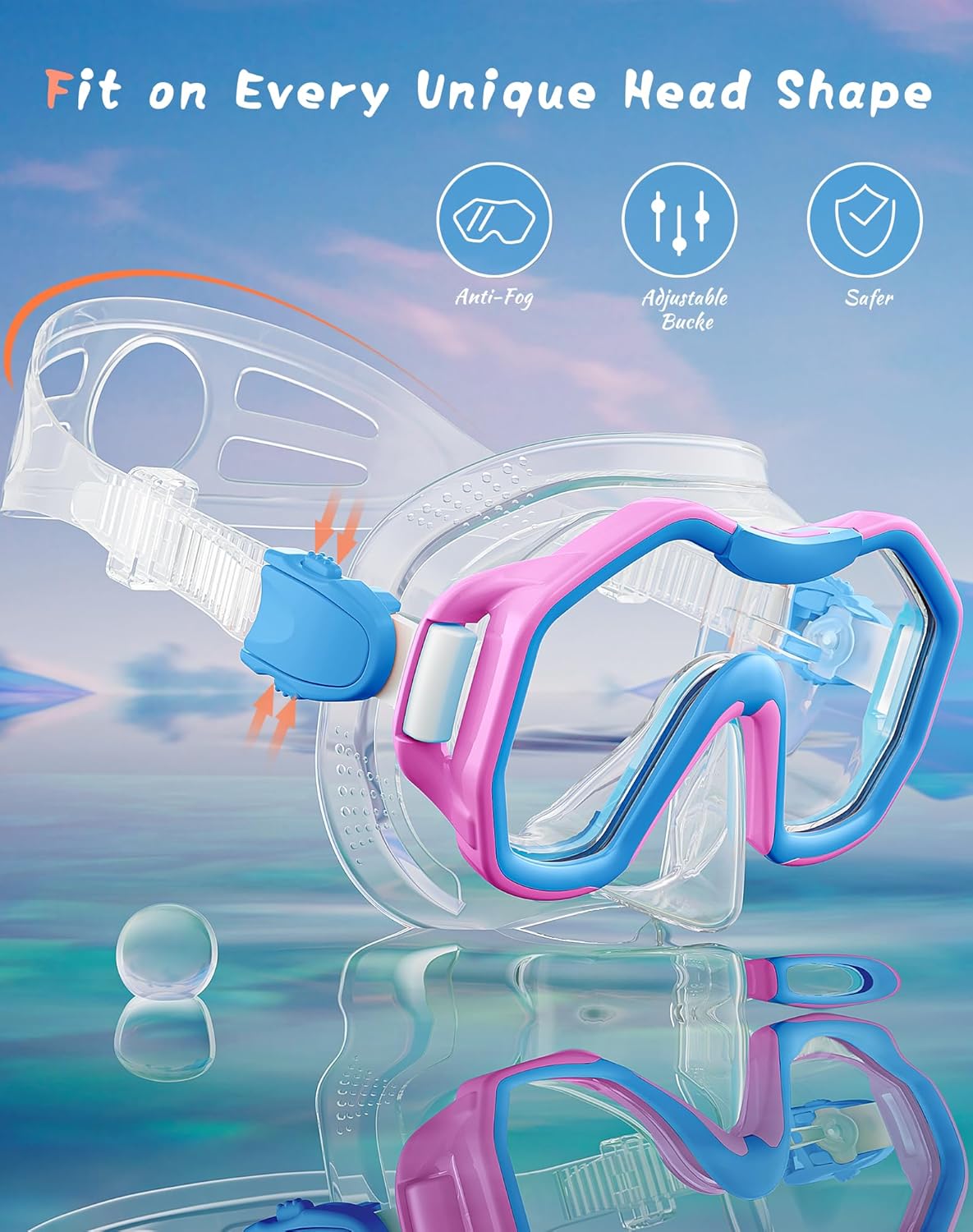 Snorkeling Gear for Adults, Dry-Top Snorkel Set, 180°Panoramic Wide View Diving Mask Breathing Freely Snorkel Mask for Snorkeling Scuba Diving Swimming Travel