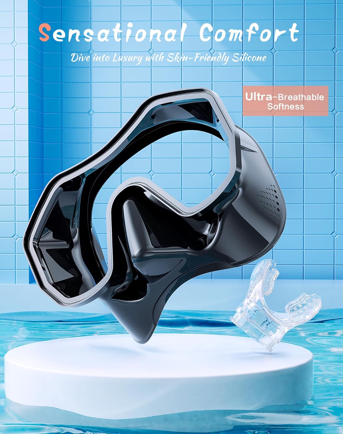 Snorkeling Gear for Adults, Dry-Top Snorkel Set, 180°Panoramic Wide View Diving Mask Breathing Freely Snorkel Mask for Snorkeling Scuba Diving Swimming Travel