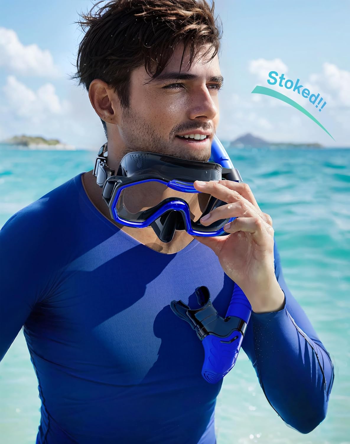 Snorkeling Gear for Adults, Dry-Top Snorkel Set, 180°Panoramic Wide View Diving Mask Breathing Freely Snorkel Mask for Snorkeling Scuba Diving Swimming Travel