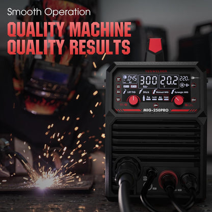 135Amp MIG Welder,110V Flux Core Welder Flux Core MIG/Lift TIG/Stick 3-in-1 Large LED Digital Display Welding Machine IGBT Inverter Welder FLUX-135PRO