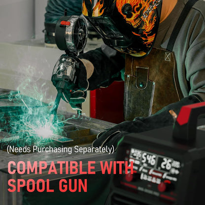135Amp MIG Welder,110V Flux Core Welder Flux Core MIG/Lift TIG/Stick 3-in-1 Large LED Digital Display Welding Machine IGBT Inverter Welder FLUX-135PRO