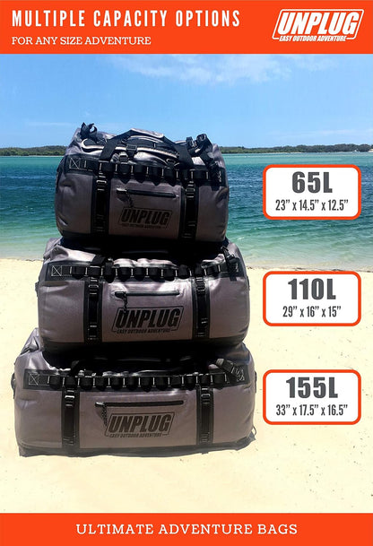 Ultimate Adventure Bag -1680D Heavy Duty Waterproof Travel Duffel Bags for Camping, Motorcycle Dry Bag, Waterproof Bags for Boating, Waterproof Duffle Backpack,Tactical Duffle Bag