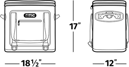 RTIC Soft Cooler 40 Insulated Bag, Portable Ice Chest Cooler, 40 Can