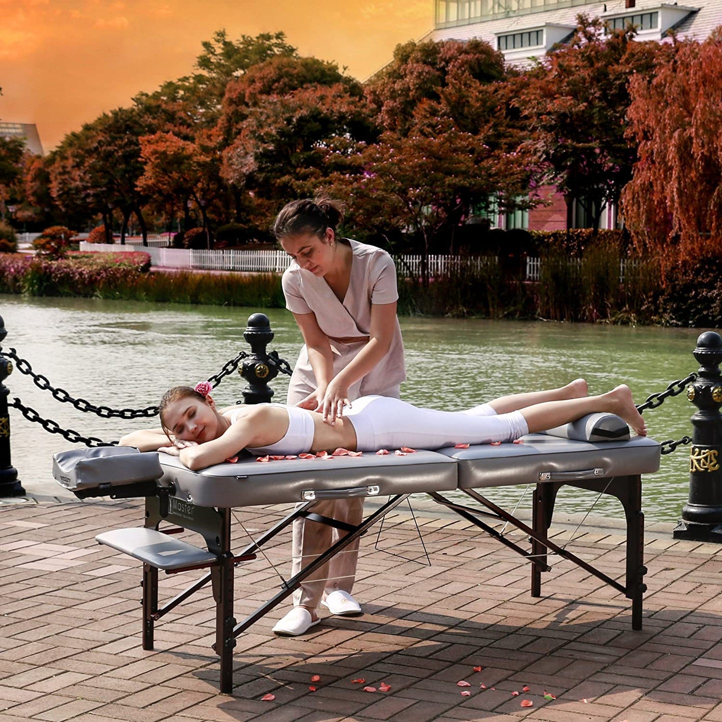30′′ Massage Table Package with 3′′ Memory Foam,Dove Grey