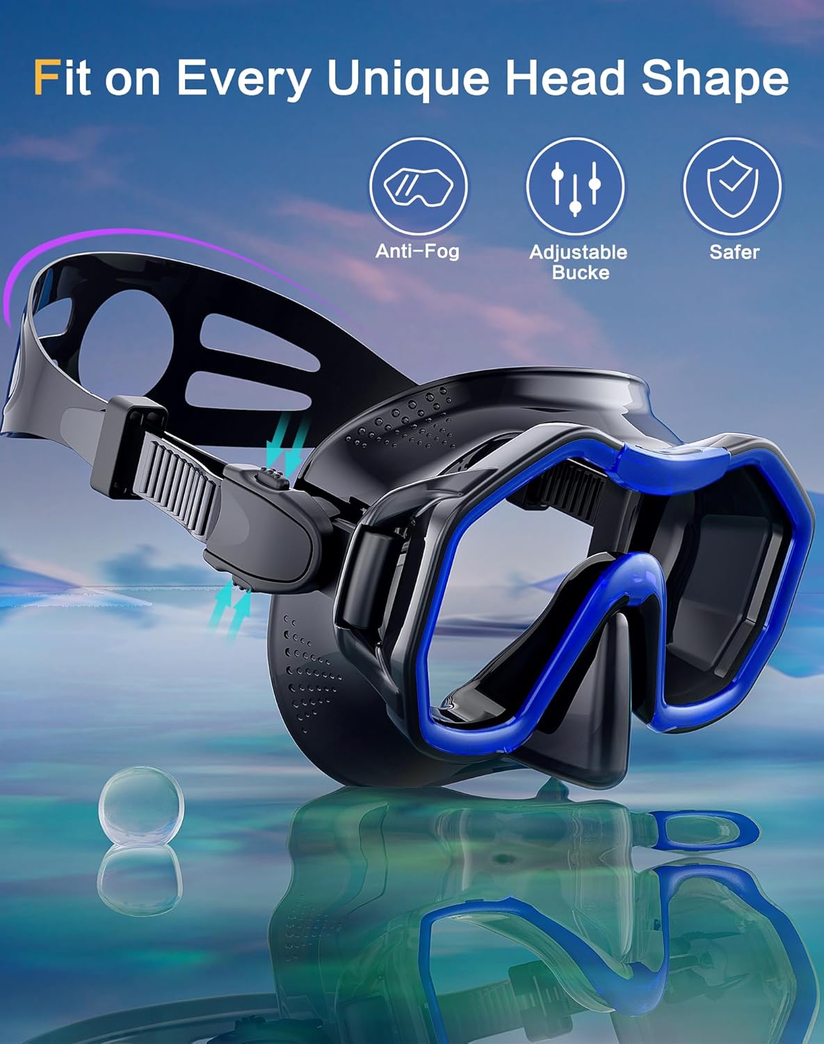 Snorkeling Gear for Adults, Dry-Top Snorkel Set, 180°Panoramic Wide View Diving Mask Breathing Freely Snorkel Mask for Snorkeling Scuba Diving Swimming Travel