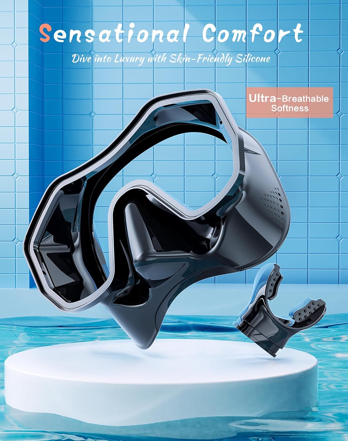 Snorkeling Gear for Adults, Dry-Top Snorkel Set, 180°Panoramic Wide View Diving Mask Breathing Freely Snorkel Mask for Snorkeling Scuba Diving Swimming Travel