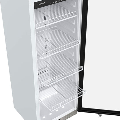 22" Wide 10.1 Cu. Ft. Commercial Beverage Merchandiser – Stainless Steel, Temp Alarm, Reversible Door