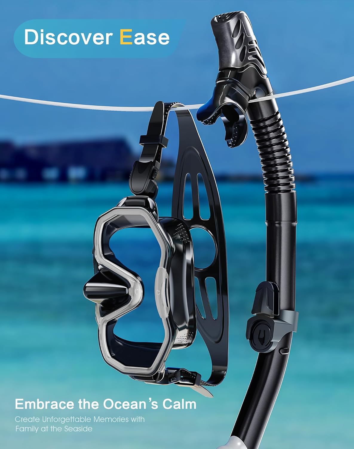 Snorkeling Gear for Adults, Dry-Top Snorkel Set, 180°Panoramic Wide View Diving Mask Breathing Freely Snorkel Mask for Snorkeling Scuba Diving Swimming Travel