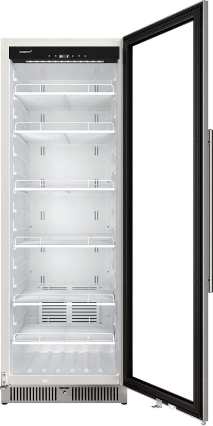 22" Wide 10.1 Cu. Ft. Commercial Beverage Merchandiser – Stainless Steel, Temp Alarm, Reversible Door