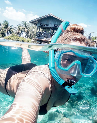 Snorkeling Gear for Adults, Dry-Top Snorkel Set, 180°Panoramic Wide View Diving Mask Breathing Freely Snorkel Mask for Snorkeling Scuba Diving Swimming Travel
