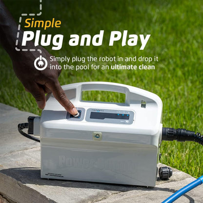 Wi-Fi Automatic Robotic Pool Vacuum Cleaner, Always Cleaning, Never Charging, with Wall Climbing Scrubber Brush, Ideal for In-Ground Pools up to 50 FT in Length
