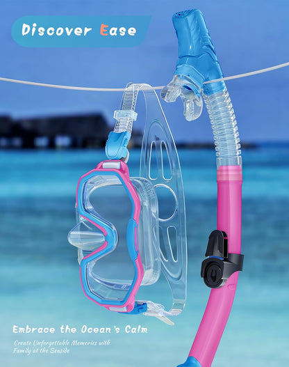 Snorkeling Gear for Adults, Dry-Top Snorkel Set, 180°Panoramic Wide View Diving Mask Breathing Freely Snorkel Mask for Snorkeling Scuba Diving Swimming Travel