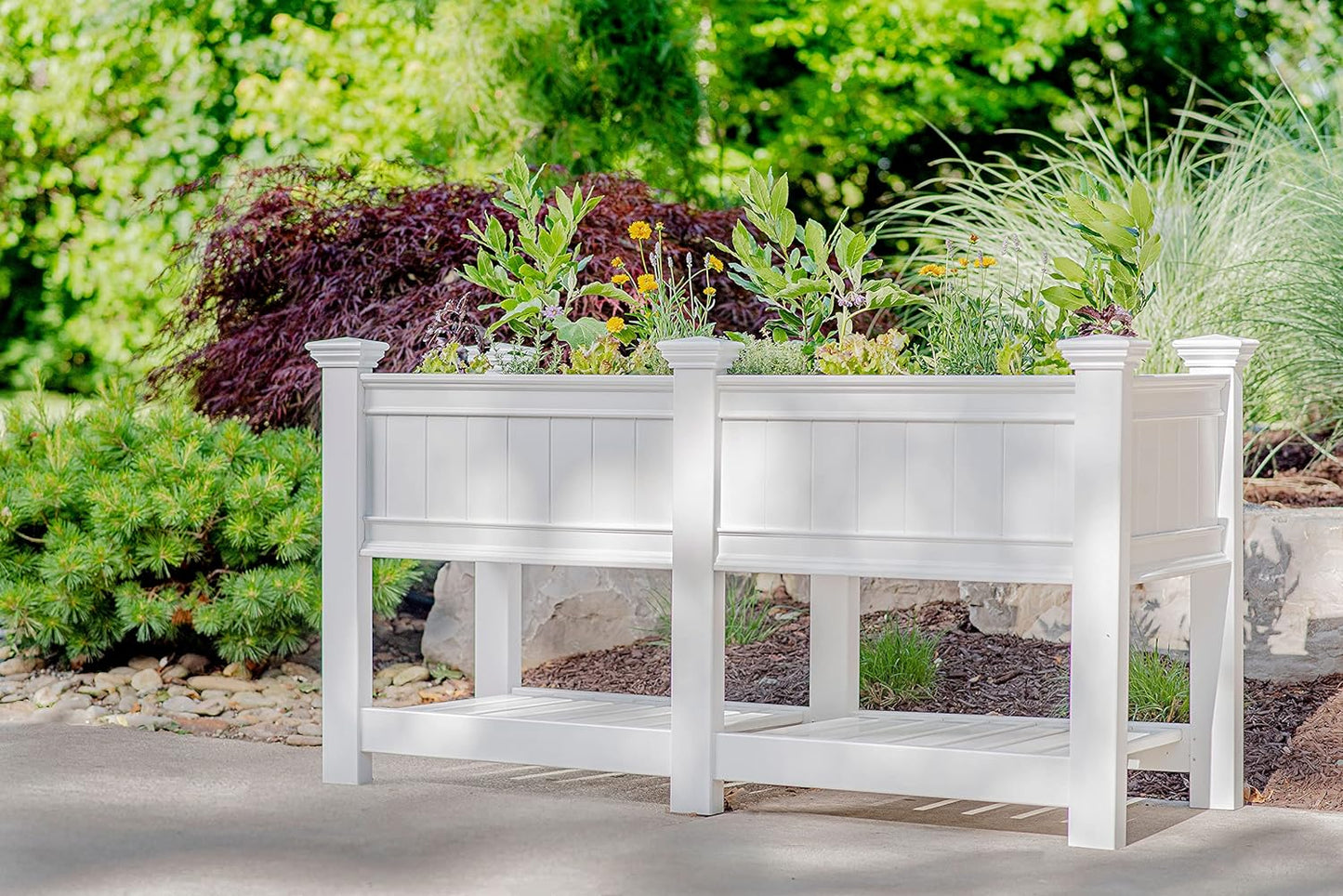 68.5"W x 24"L Vinyl Raised Planter with Extension Kit