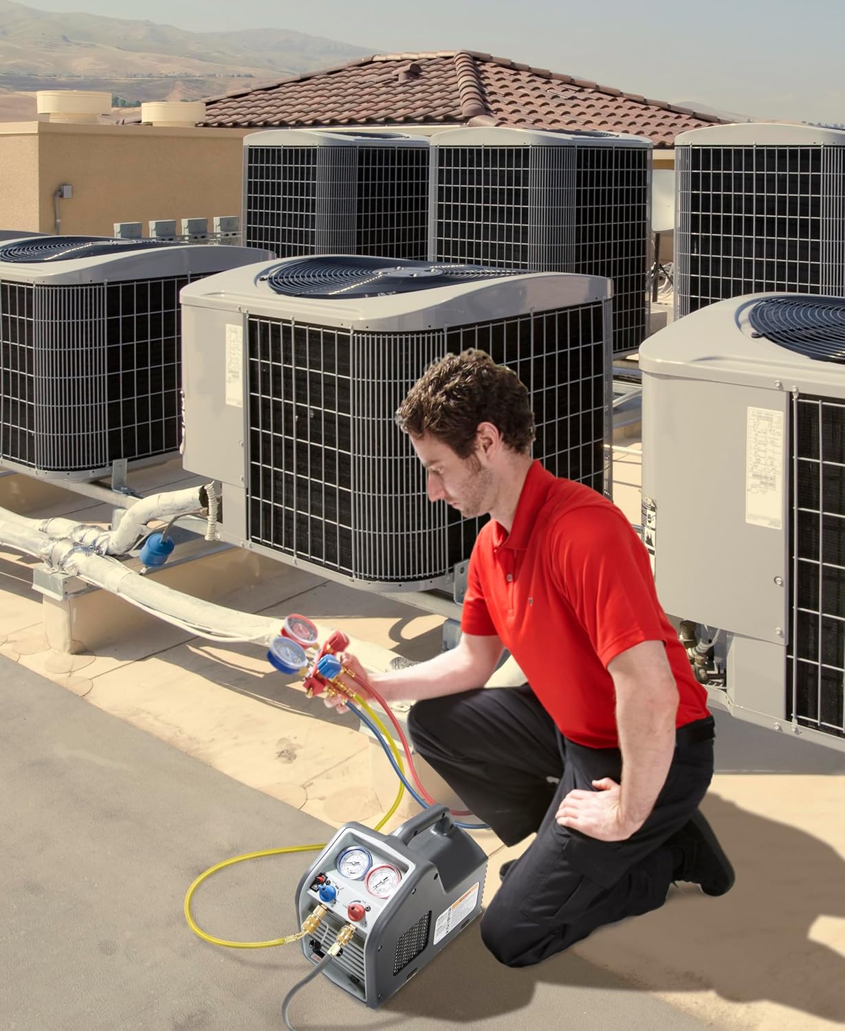 Portable Refrigerant Recovery Machine – 115V, 60Hz, for Both Liquid and Vapor Refrigerant.
