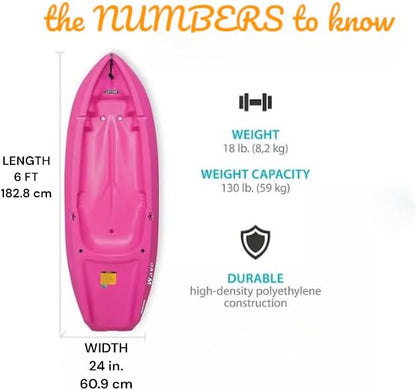 6' Youth Kayak with Paddle. Designed for Stability and Safety, It's The Perfect Choice for Young Paddlers Ready to Conquer The Water