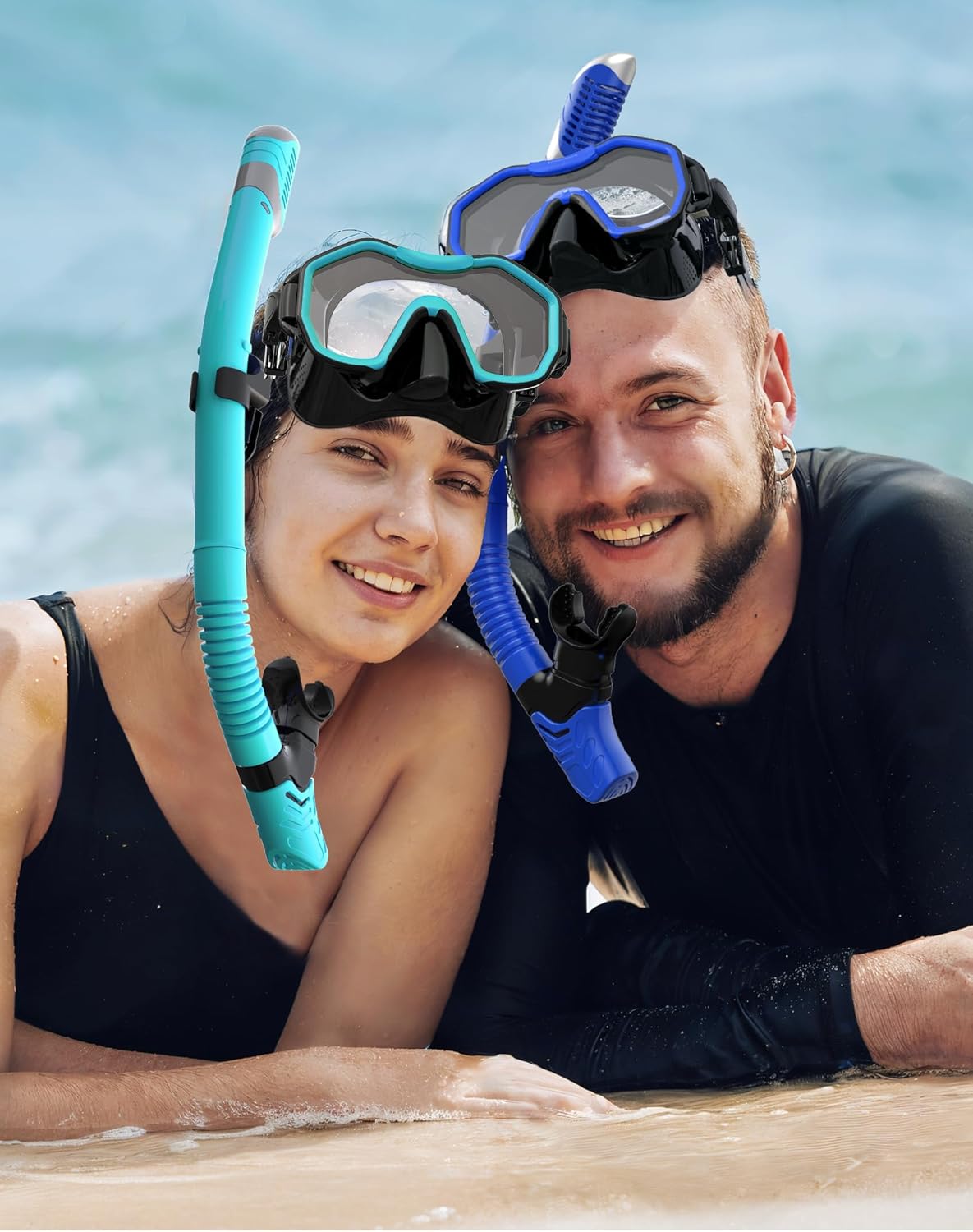 Snorkeling Gear for Adults, Dry-Top Snorkel Set, 180°Panoramic Wide View Diving Mask Breathing Freely Snorkel Mask for Snorkeling Scuba Diving Swimming Travel