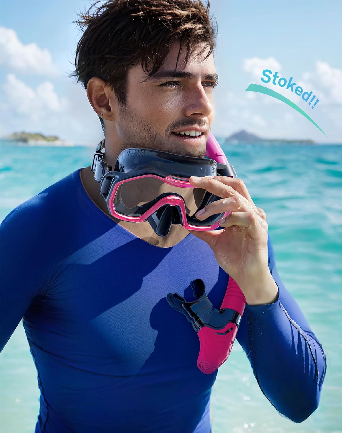 Snorkeling Gear for Adults, Dry-Top Snorkel Set, 180°Panoramic Wide View Diving Mask Breathing Freely Snorkel Mask for Snorkeling Scuba Diving Swimming Travel
