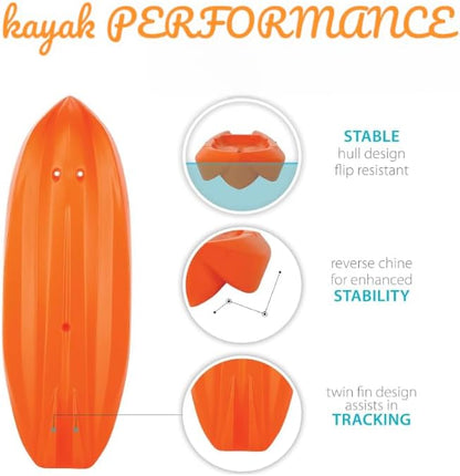 6' Youth Kayak with Paddle. Designed for Stability and Safety, It's The Perfect Choice for Young Paddlers Ready to Conquer The Water