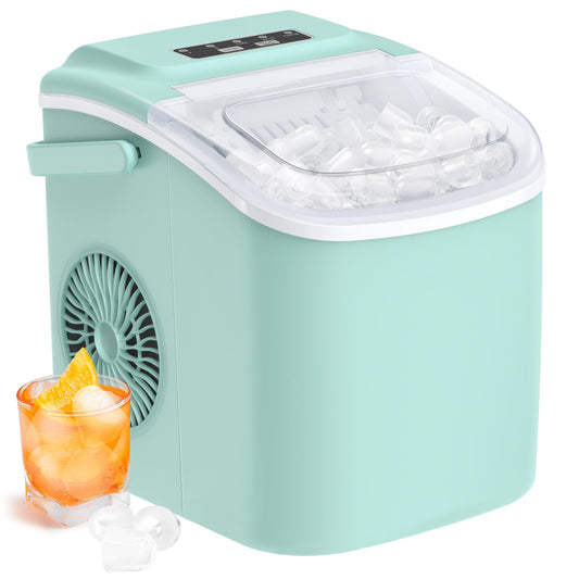 Ice Maker Countertop, Chewable Pellet Ice Machine with Self-Cleanin Function, 33lbs/24H Portable Ice Makers for Home Kitchen Officce, Stainless Steel