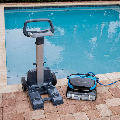 Wi-Fi Automatic Robotic Pool Vacuum Cleaner, Always Cleaning, Never Charging, with Wall Climbing Scrubber Brush, Ideal for In-Ground Pools up to 50 FT in Length