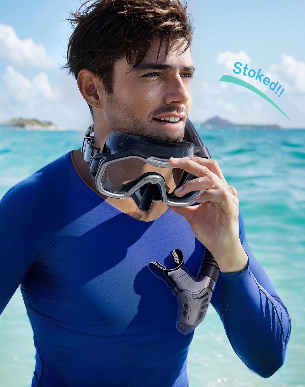 Snorkeling Gear for Adults, Dry-Top Snorkel Set, 180°Panoramic Wide View Diving Mask Breathing Freely Snorkel Mask for Snorkeling Scuba Diving Swimming Travel