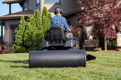 18" x 48" Tow Behind Poly Lawn Roller 550 lbs Weight with Water, Poly Drum and Steel Frame, with Plug. Designed for Lawn and Garden Tractors