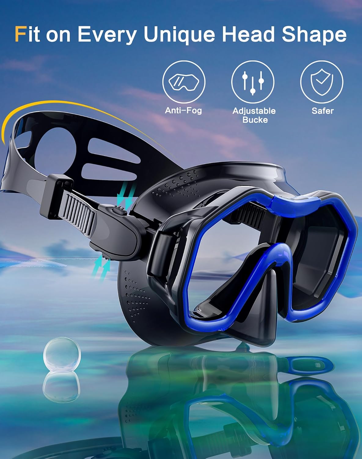 Snorkeling Gear for Adults, Dry-Top Snorkel Set, 180°Panoramic Wide View Diving Mask Breathing Freely Snorkel Mask for Snorkeling Scuba Diving Swimming Travel