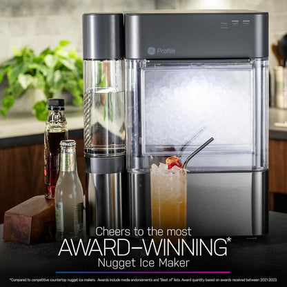 2.0 with 0.75 Gallon Tank, Chewable Crunchable Countertop Nugget Ice Maker, Scoop included, 38 lbs in 24 hours, Pellet Ice Machine with WiFi & Smart Connected, Stainless Steel