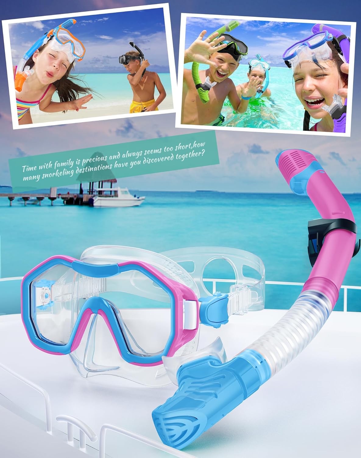 Snorkeling Gear for Adults, Dry-Top Snorkel Set, 180°Panoramic Wide View Diving Mask Breathing Freely Snorkel Mask for Snorkeling Scuba Diving Swimming Travel
