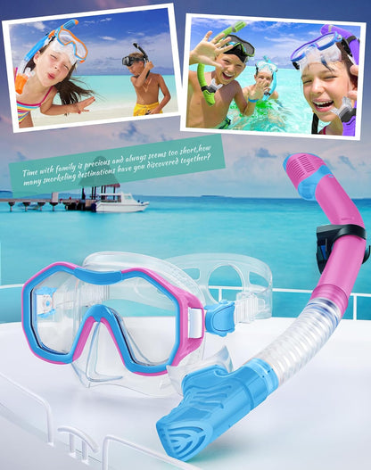 Snorkeling Gear for Adults, Dry-Top Snorkel Set, 180°Panoramic Wide View Diving Mask Breathing Freely Snorkel Mask for Snorkeling Scuba Diving Swimming Travel